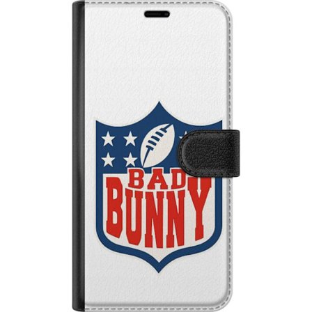 Kompatibelt Lommeboketui til Motorola Edge 50 Fusion Bad Bunny rød grafisk plakat med portrett og typografi i latinamerikansk popdesign