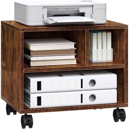 Rootz -printerbord med hjul - Kontorbeholder - Rollbar filbil - Rumbesparende - 40x35x30 cm Rustik brun
