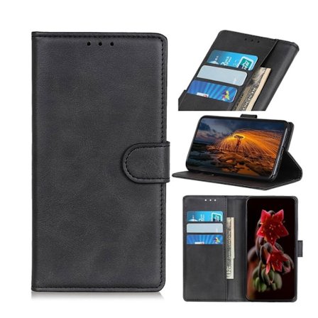 Samsung Galaxy A50 Matt Läderfodral - Matt Svart