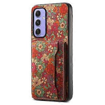 For Samsung Galaxy A55 5G Stativ Etuier Blomstermønster PU+TPU+PC Telefondeksel Kortholder (Stil C)
