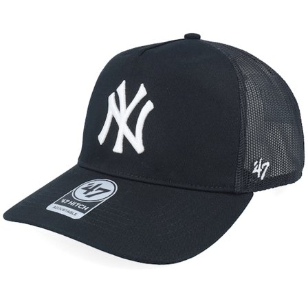 47 Brand - New York Yankees Mesh Hitch Black/White A-frame Trucker Trucker Black Cap - MLB @ Hatstore