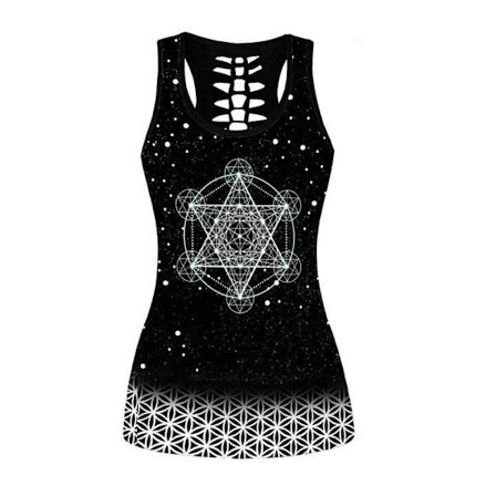Sacred Geometric&Chakra&Sacred Geometry Tanktop og leggings med 3D-print i alle størrelser