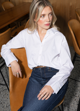 Ava Shirt Sugar White Poplin Sugar White Poplin / M