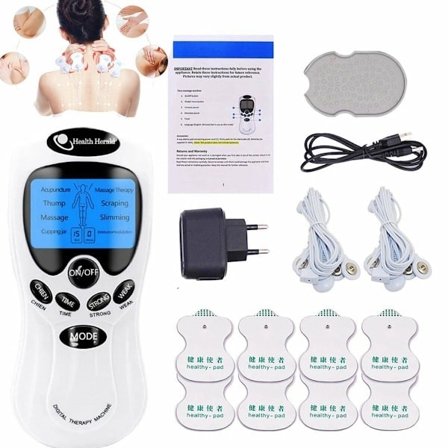 TENS-enhed, EMS, 8-i-1 stimulation, smertebehandling, elektroterapi massage DHL