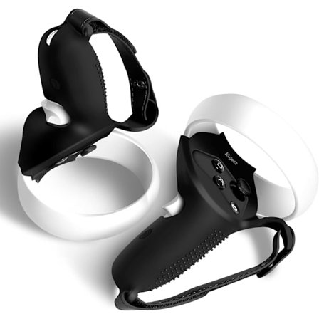 Design Cover för Oculus Quest 2 Controller Grepp, Silikon Anti-Kast Grepp Cover med Justerbara Knogremmar, Skydd för Meta/Oculus Quest 2 A
