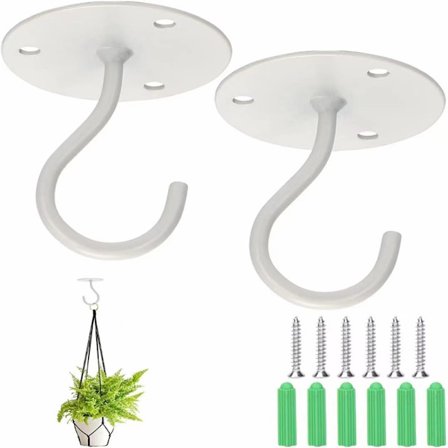 2 stk. veggmonterte takkroker, metallplantebrakett jernveggmontering