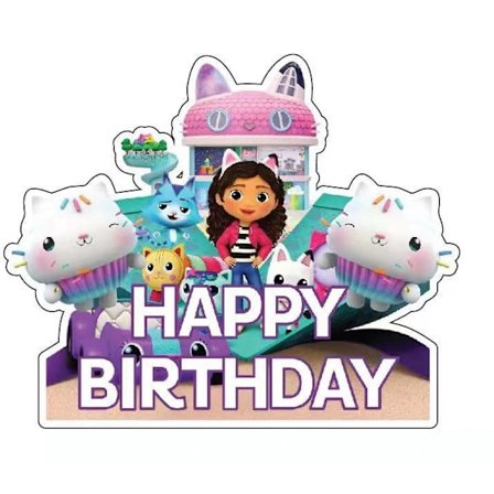 Gabby's Dollhouse -syntymäpäiväkakun koriste, juhlatarvikkeet, syntymäpäiväkoristeet