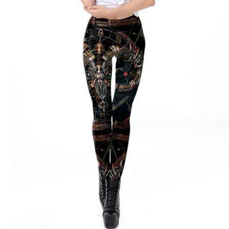 Kvinners Halloween Leggings Stretchy grafisk trykt Legging Tights style 1 XL