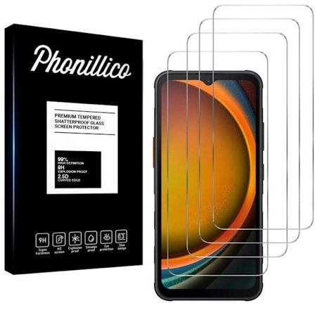 Lujitettu lasi Samsung Galaxy XCover 7:lle [Pakkaus 4] Näytönsuojakalvo Phonillico