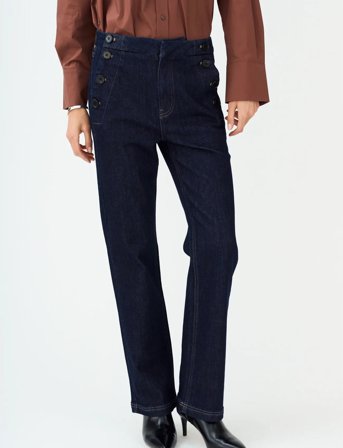 Pieszak Pd-Jenora Cropped Sailor Jeans Wash - Navy - 25