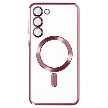 MagSafe etui til Samsung S23 Plus kamerabeskyttelse Gennemsigtig / Pink Rosa