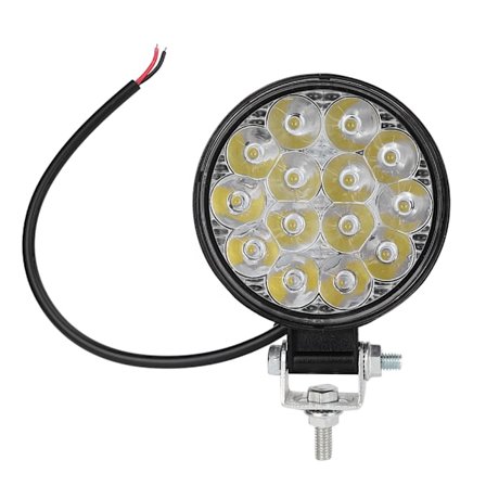 42W 14LED 6000K 2500LM Mini Rund Arbetsljus Bil Modifierad Extra Strålkastare Lampa Svart