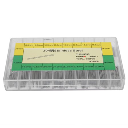 0,9 mm 304 Rostfritt Stål Armbandsfästen Split Pins Urdelar Sortiment 7,5‐26,5 mm