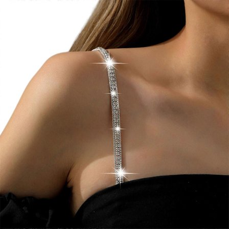 Strass BH-band Justerbart Strass Osynligt Axelband Halkfritt BH-axelkedja Kompatibel med BH-toppar Klänning Flerfärgad