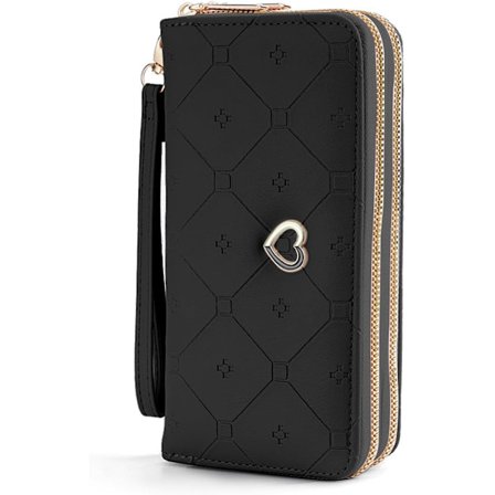 PU-læder pung til kvinder, stor lynlåspung, minimalistisk dame mobilpung, stor kapacitet, trendy kortholder,