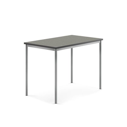 Desk SONITUS, 1200x800x900 mm, dark grey linoleum, alu grey