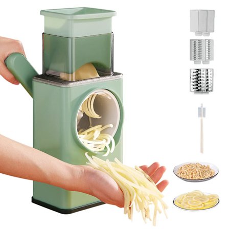 Roterende ostehøvl opgraderet med håndtag 4 i 1 firkant