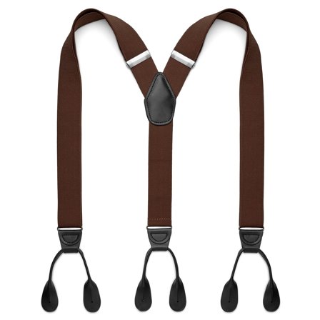 Brede Mørkebrune Seler m. Stropper til Knapper til mænd - Seler m. Stropper til knapper