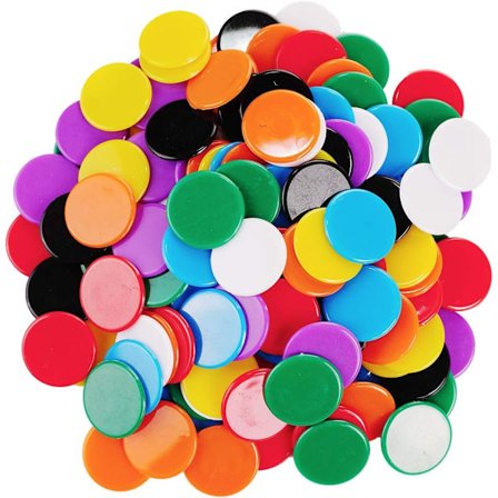 200 stykker Farvede Tælle Bingo Chips Læringsressource Plastikmarkører til Børn Matematik Tælling Uddannelse