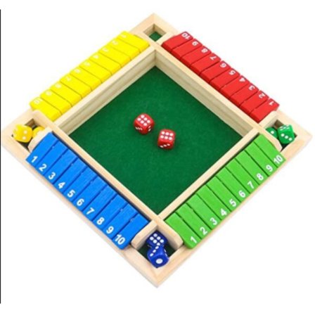 Träskiva spelbräde för fyra personer Digital spelbox Leksaker Tärningsspel