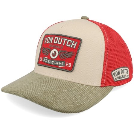 Von Dutch - Bege trucker Boné - Square Patch Velour Black/Brown A-Frame Trucker @ Hatstore