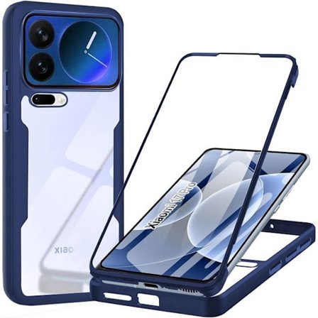 Cover til Xiaomi 17 Pro, Fuld Beskyttelse Foran Blød TPU og Bag Hård PC - Marineblå