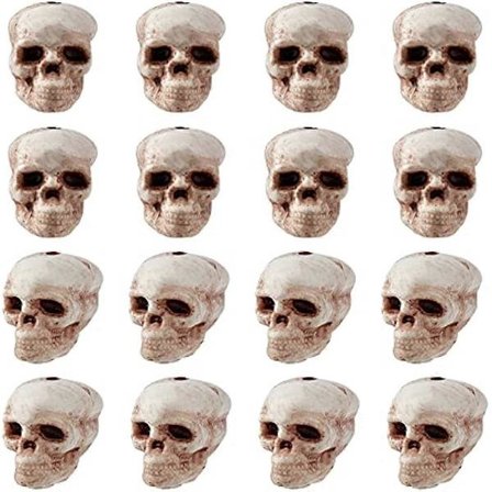 24 stk. plastik kranie afstandsstykke perler realistisk udseende kraniehoved perler charms løse afstandsstykke perler til Halloween DIY håndværk 