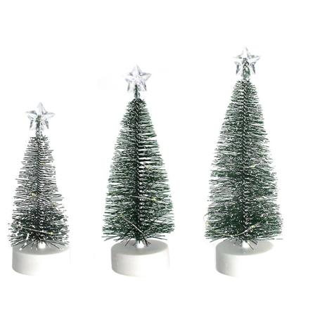 Säsongsbetonade semesterdekorationer Mini liten julgran med LED-färg Ljus vit kant Julgran Juldekoration Skrivbordsprydnad null none