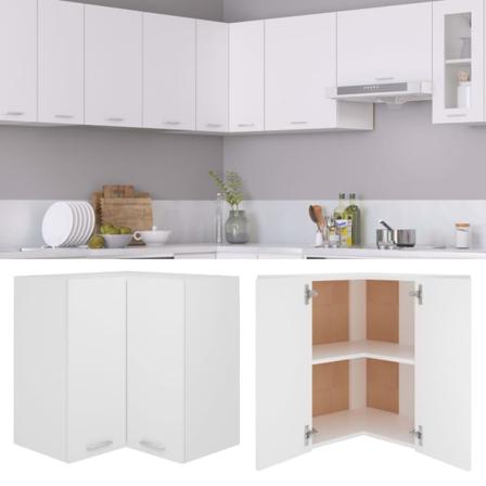 Vidaxl Väggskåp Hörn Vit 57x57x60 Cm Konstruerat Trä Vit