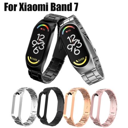 Bandband i rostfritt stål för Xiaomi Band 7 SVART black