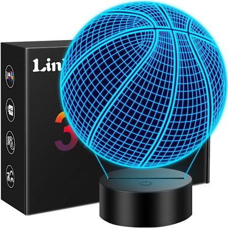 Gave til børn, 3D LED fodboldlampe natlampe med fjernbetjening, gaveidé til jul, fødselsdag, dekoration