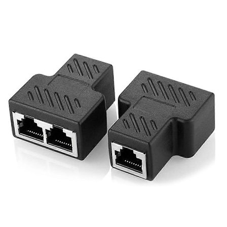 2 kpl 1–2 LAN Ethernet-verkkokaapeli RJ45 naarasjakajaliitinadapteri (HK)