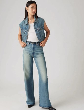 Levi's Ribcage Wide Leg H223 Tint Sto - Blue - 28 x 34