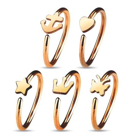 REWA__REA__5 Forgyldte Piercingringe i 316L Stål