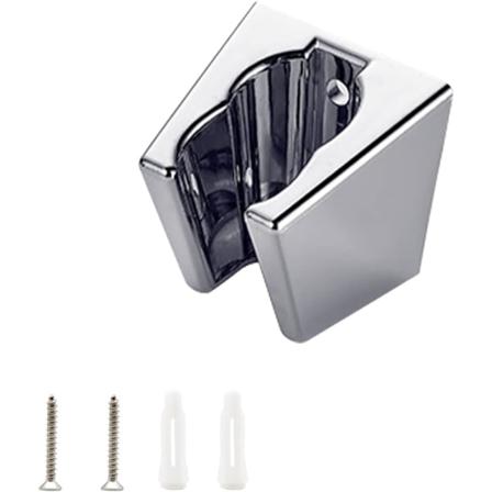 Sølv dusjholder, dusjhodeholdere, dusjveggmontert dusjholder med skruer, to kortspor, kompatibel med de fleste dusjmunnstykker