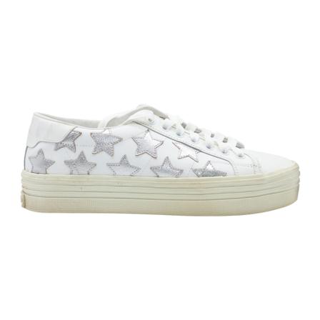 Saint Laurent Vintage, Pre-owned Sneakersy Wit, Dames, Maat:37 EU,leer,Patches