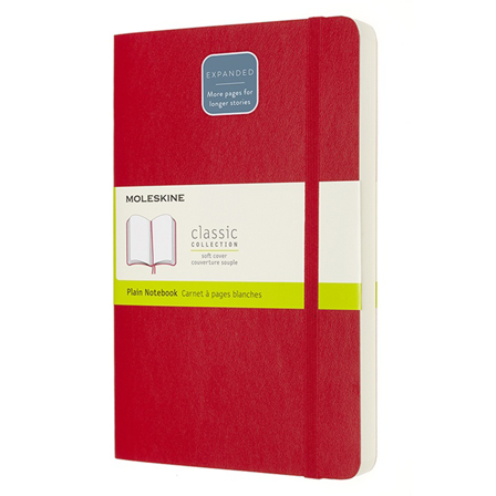 Moleskine Classic Soft Cover Notebook Expanded Red Ruled