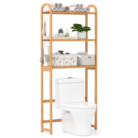 Bambu-kylpyhuonehylly – 3-kerroksinen wc-säilytysyksikkö