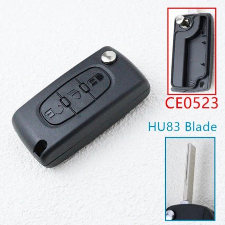 Ersättningsskal för bilnyckel fjärrkontroll för Peugeot 206 408 306 407 807