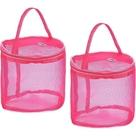 Garnopbevaringspose, 2 pak bærbar hæklenålsstrikkepose etui nøgle boldholder til syhåndværksprojekter, rød