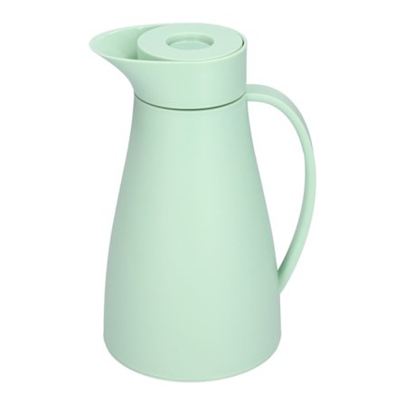 Termoskanna med lock, glasinsats 1000ml, dubbelväggig isoleringskanna för kaffe, te, dryck, grön