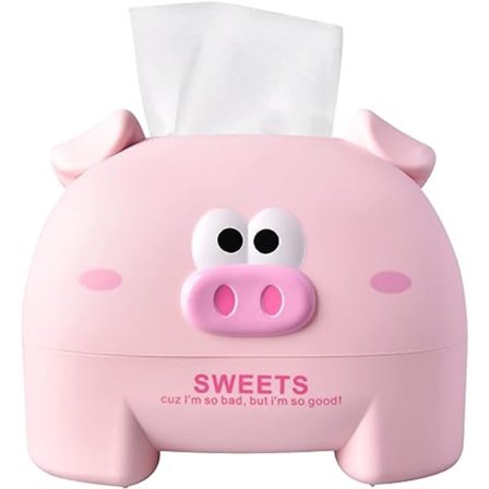 Gris Piggy Tissue Box, Tissue Opbevaringsboks, Tissue Holder Box, Plastik Tissue Box, Serviet Dispenser, Tissue Holder, Sød Tissue Box