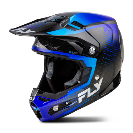 FLY Racing Formula S Protocol MX Helmet Black/Carbon/Blue S