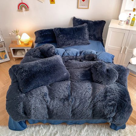 Lyx Ultra Soft Shaggy Crystal Velvet Sängkläder Set 3 delar