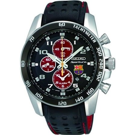 Kello - SEIKO - SPORTURA BARÇA CR. CORREA NEG. - Kvartsi - Analoginen - Musta Nahka