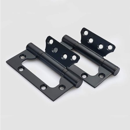 (Svart) 2x Rustfrie Stålhengsler, 4 Tommer Rektangulært Blad 100mm D