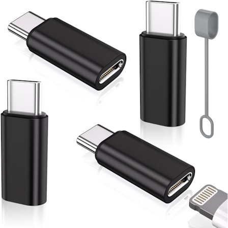 2025 Senaste Modell 4-pack Lightning till USB C-adapter för iPhone 15/16 Pro/16 Pro Max/Plus, Galaxy S24, Seriell Adapter, Typ C Laddarkontakt