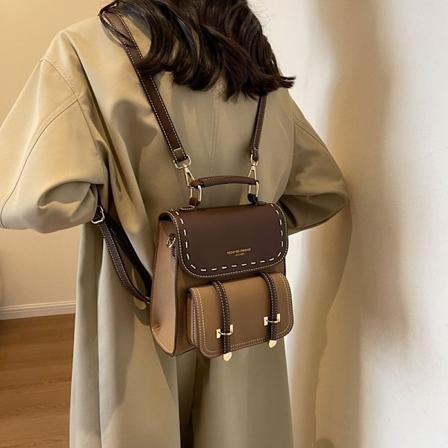 Enkel Casual Fashion Taske Kvinder 2023 Ny High-Grade Sentong Qin Rygsæk Alsidig Retro Bærbar Skuldertaske Khaki