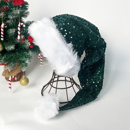 1 stk Glamorøs Rød Paljett Nisselue for Voksne, Polyester Julebord Cosplay Kostyme Tilbehør, Håndvaskbar Festlig Hodeplagg [DB]