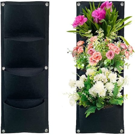 2 Pak Vertikale Hængende Planteposer, Plantningsposer, Havehængende